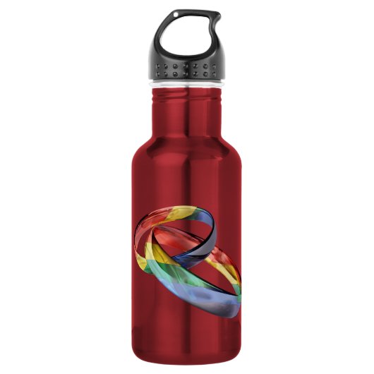 Rainbow Wedding Rings for Marriage Equality Trinkflasche (Vorderseite)
