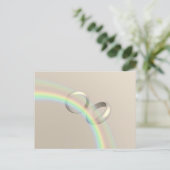 Rainbow Wedding Rings Postkarte (Stehend Vorderseite)