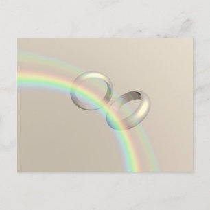 Rainbow Wedding Rings Postkarte