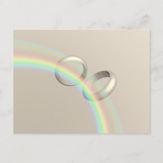 Rainbow Wedding Rings Postkarte (Vorderseite)
