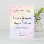 Rainbow Wedding Save the Date Einladung (Stehend Vorderseite)