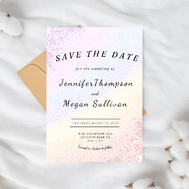 Rainbow Wedding Save the Date Einladung