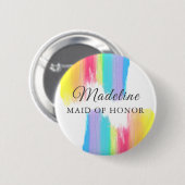 Rainbow Wedding Trauzeugin Individuelle Name Tag Button (Vorne & Hinten)