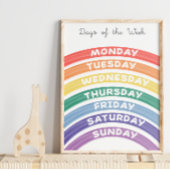 Rainbow Weekdays Lehrplakat Poster