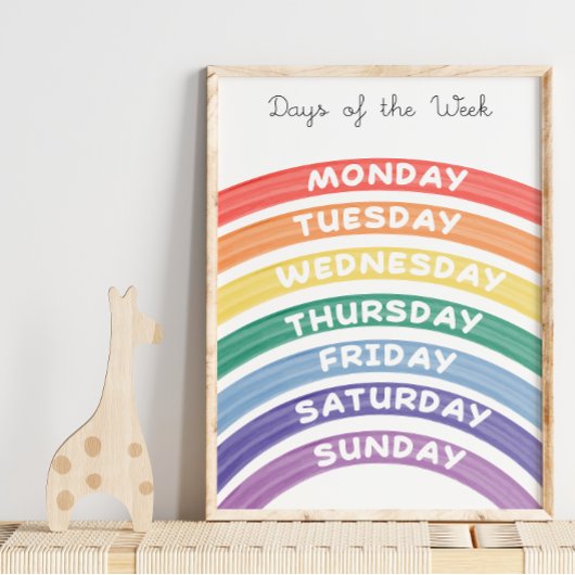 Rainbow Weekdays Lehrplakat Poster