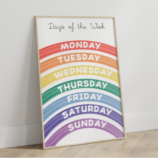 Rainbow Weekdays Lehrplakat Poster