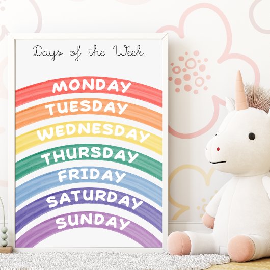 Rainbow Weekdays Lehrplakat Poster
