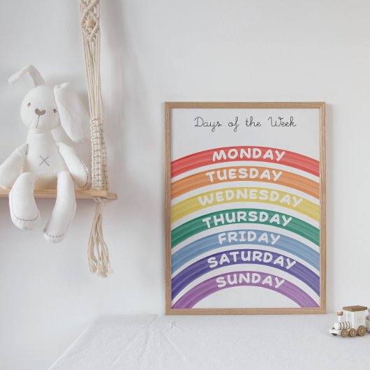 Rainbow Weekdays Lehrplakat Poster