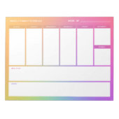 Rainbow-Weekly-Plan Notizblock (Vorderseite)