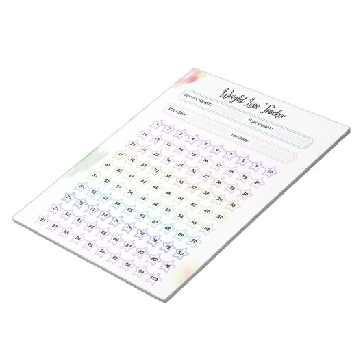 Rainbow Weight Loss Tracker Notizblock (angewinkelt)