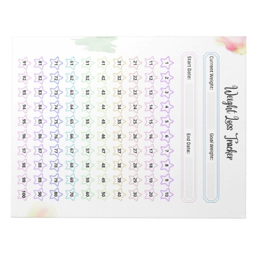 Rainbow Weight Loss Tracker Notizblock (Vorderseite)