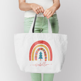 Rainbow Weihnachten bunter niedlicher Spaß persona Jumbo Stoffbeutel