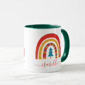 Rainbow Weihnachten bunter niedlicher Spaß persona Tasse (VorderseiteRechts)