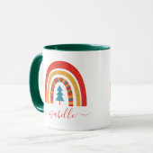 Rainbow Weihnachten bunter niedlicher Spaß persona Tasse (Vorderseite Links)
