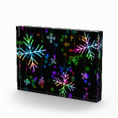Rainbow Weihnachten Schneeflocken Fotoblock (Rechts)