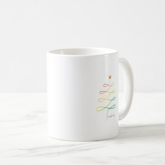 Rainbow-Weihnachtsbaum Kaffeetasse (VorderseiteRechts)