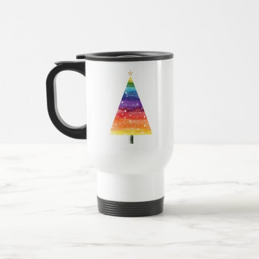Rainbow-Weihnachtsbaum Reisebecher (Links)