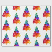 Rainbow Weihnachtsbaum Schönes farbenfrohes Fest Geschenkpapier (Flach)