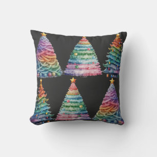 Rainbow-Weihnachtsbäume Kissen