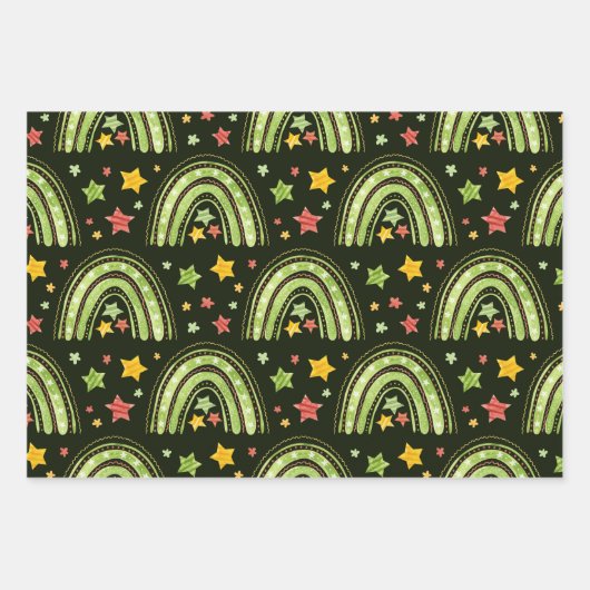 Rainbow Weihnachtsblatt Geschenkpapier Set (Vorderseite 3)