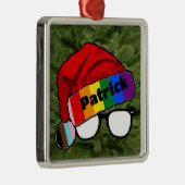 Rainbow-Weihnachtsmannmütze mit Brille Ornament Aus Metall (Rechts)