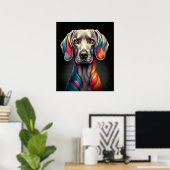 Rainbow Weimaraner Poster (Heimbüro)
