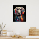 Rainbow Weimaraner Poster (Küche)