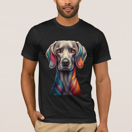 Rainbow Weimaraner T-Shirt (Vorderseite)