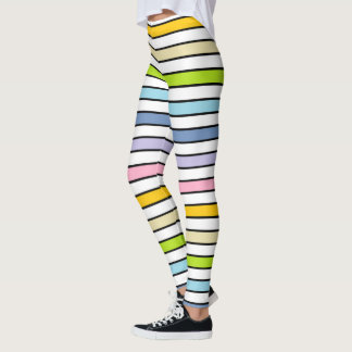 Rainbow, Weiß und Schwarz Leggings