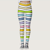 Rainbow, Weiß und Schwarz Leggings (Vorderseite)