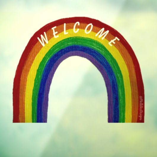 Rainbow Welcome Sign Fensteraufkleber (Blatt 3)