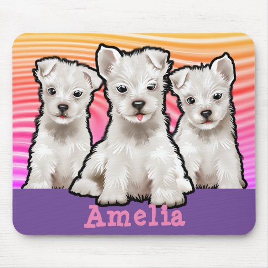 Rainbow Welpen Maus Mat Mousepad (Vorne)