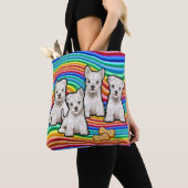 Rainbow Welpen Medium Tote Bag. Tasche (Von Nahem)