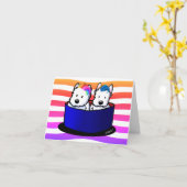 Rainbow Westies Karte (Gelbe Blume)