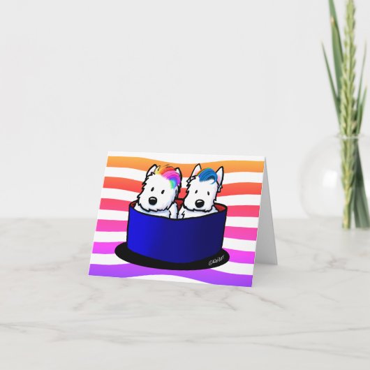 Rainbow Westies Karte (Vorderseite)