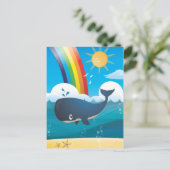 Rainbow Whale Postkarte (Stehend Vorderseite)