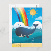 Rainbow Whale Postkarte (Vorne/Hinten)