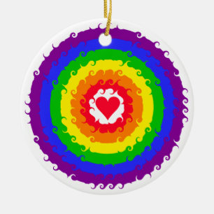 Rainbow Wheel Keramik Ornament