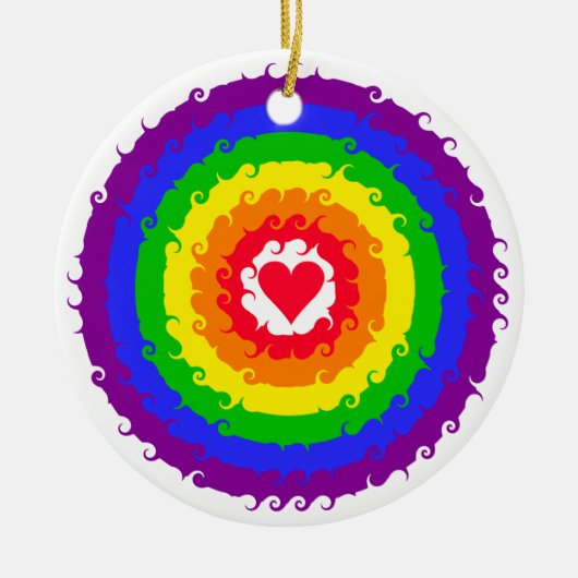 Rainbow Wheel Keramik Ornament (Vorne)