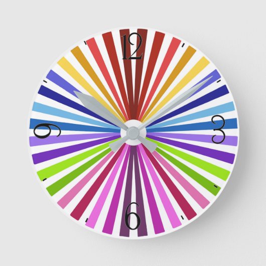 Rainbow Wheel Runde Wanduhr (Vorderseite)