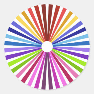 Rainbow Wheel Runder Aufkleber