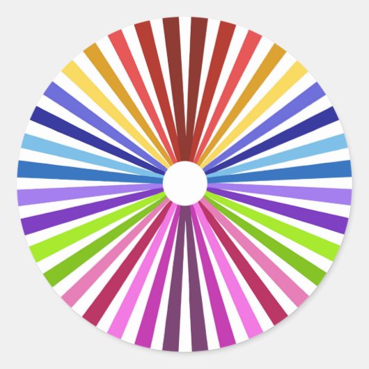 Rainbow Wheel Runder Aufkleber (Vorderseite)