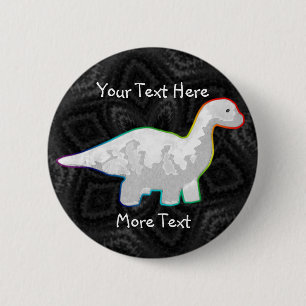 Rainbow White Dino Button