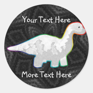 Rainbow White Dinosaur Stickers
