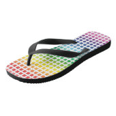 Rainbow white grid pattern Prigbtq lgbt Badesandalen (Schrägansicht)