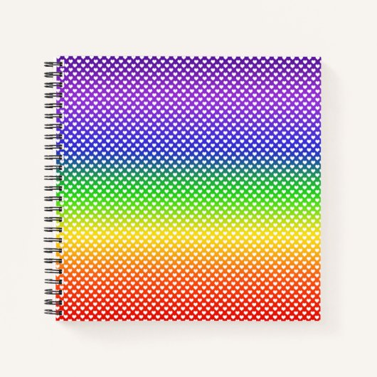 Rainbow White Heart Notizblock (Vorderseite)