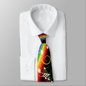 Rainbow White Musiknote auf Schwarz Krawatte (Gebunden)
