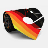 Rainbow White Musiknote auf Schwarz Krawatte (Gerollt)