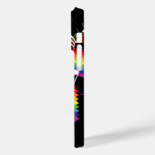 Rainbow White Musiknoten auf Black Case-Mate iPhone Hülle (Rückseite / Links)