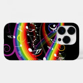 Rainbow White Musiknoten auf Black Case-Mate iPhone Hülle (Rückseite (Horizontal))